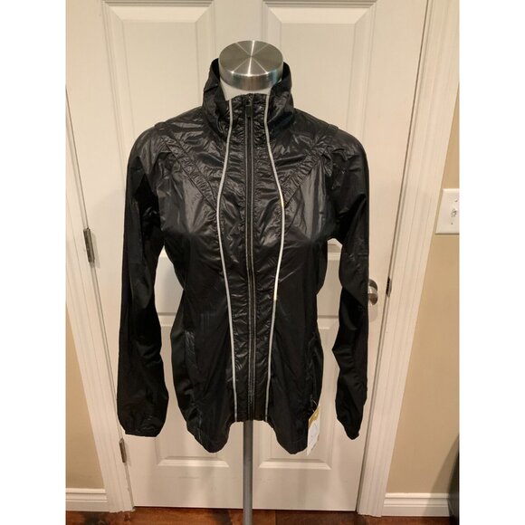 Athleta Black Windbreaker Jacket Size Medium Thin Lightweight Running - Picture 1 of 6